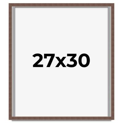 27x30 Shadow Box Frame Brown | 1.125 inches Deep Real Wood Rustic