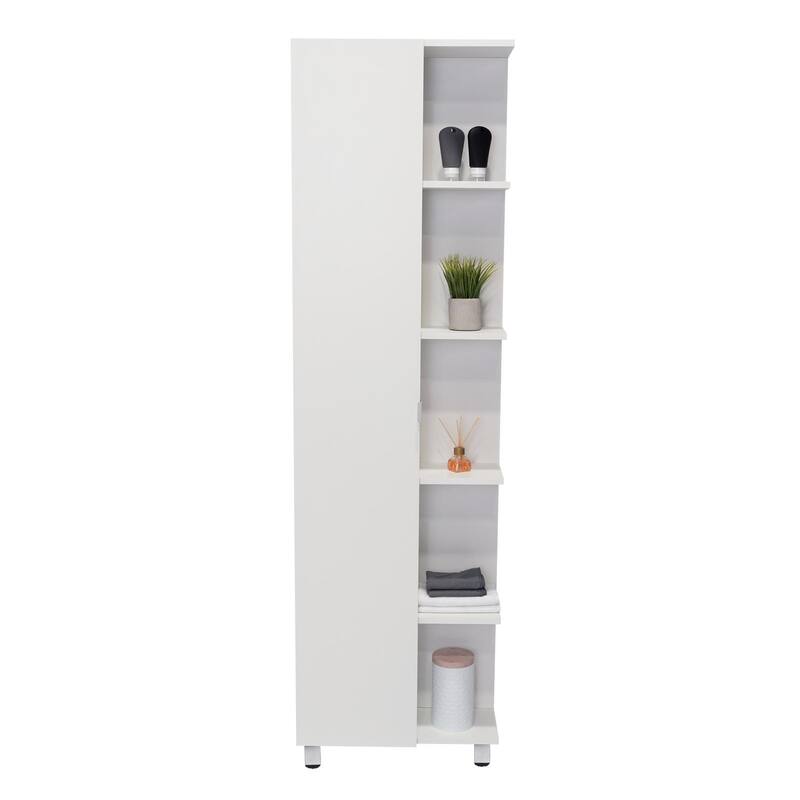 Corner Cabinet, Five Open Shelves, Single Door