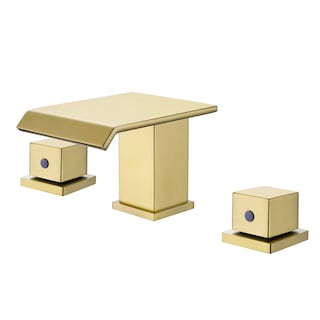 3.6"H Solid Brass Widespread 2-Handle Bathroom Waterfall Sink Faucet