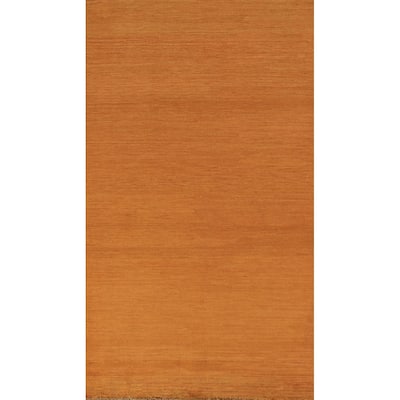 Rust Gabbeh Oriental Runner Rug Hand-Knotted Wool Carpet - 3'5" x 6'6"