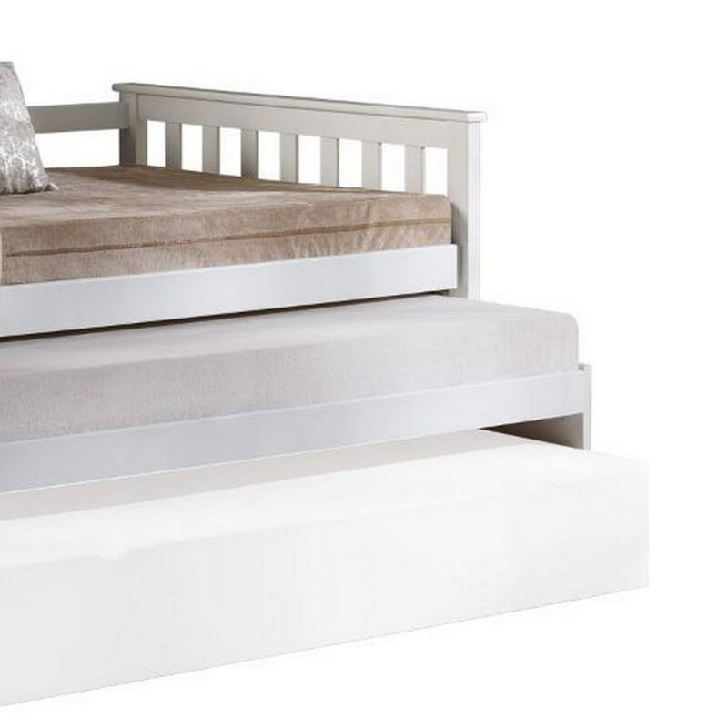 Twin Pull Out and Daybed with Slatted Side Panels, White