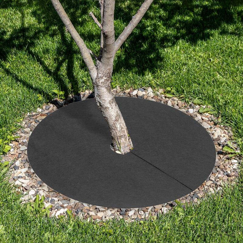 Tree Mulch Ring Nonwoven Tree Protector Mat Plant Cover Black 18 Pack