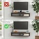 preview thumbnail 5 of 7, HOMCOM Wall Mounted Media Console, Floating TV Stand Component Shelf, Entertainment Center Unit, Dark Grey Wood Grain