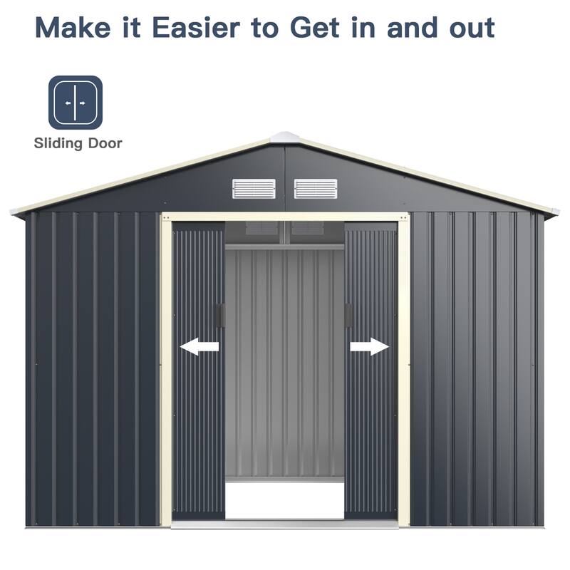 Gymax Outdoor Tool Storage Shed Large Utility Storage House w/ Sliding