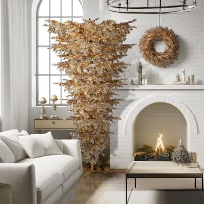 7.5' Dual Led Champagne Umbrella Tree