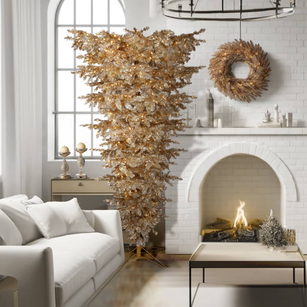 7.5' Dual Led Champagne Umbrella Tree