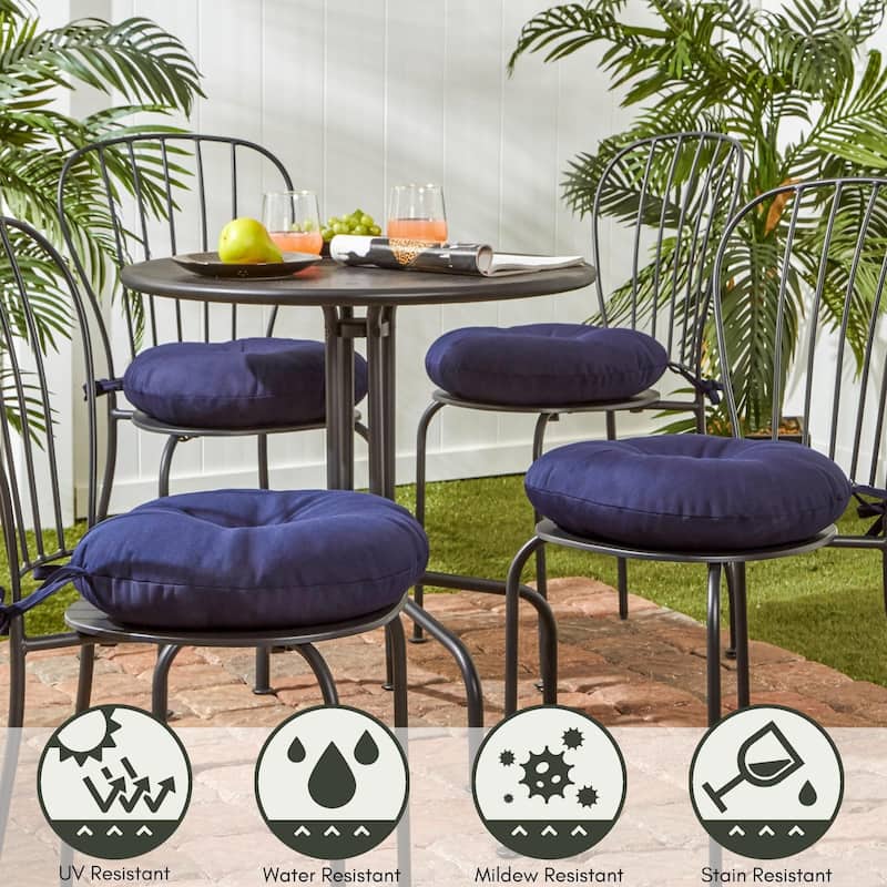15-inch Round Outdoor Bistro Chair Cushions (Set of 2)