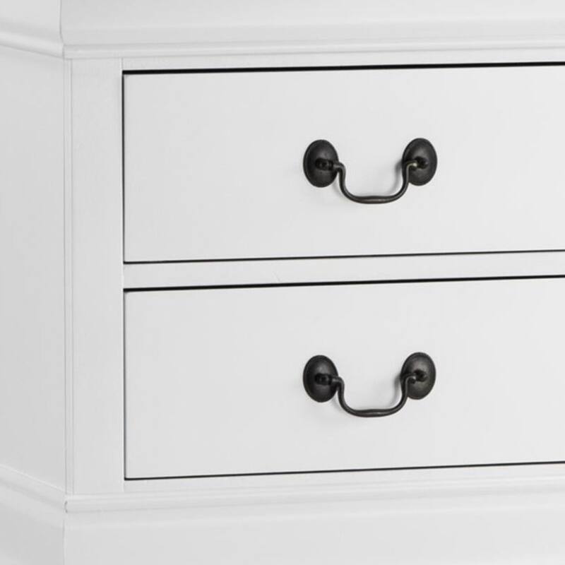 White 2 Drawer 15.75 in. W Nightstand with Sturdy Hardware and Ample Storage