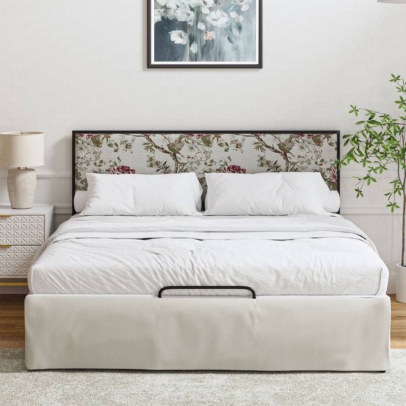 Oliver Modern Washable Slipcover Bed Upholstered Metal by HULALA HOME