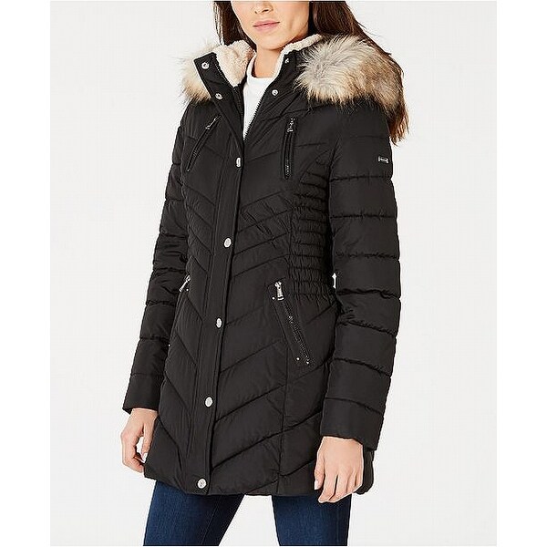 Laundry by Shelli Segal Womens Faux Fur Jacket