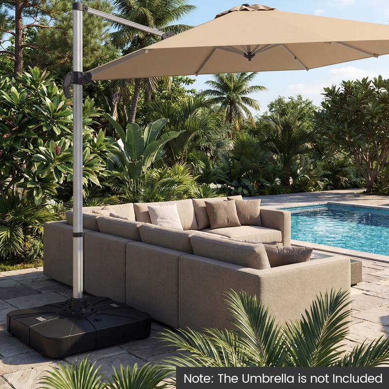 Gymax 285 LBS Outdoor Cantilever Umbrella Base w/ Wheels for Garden