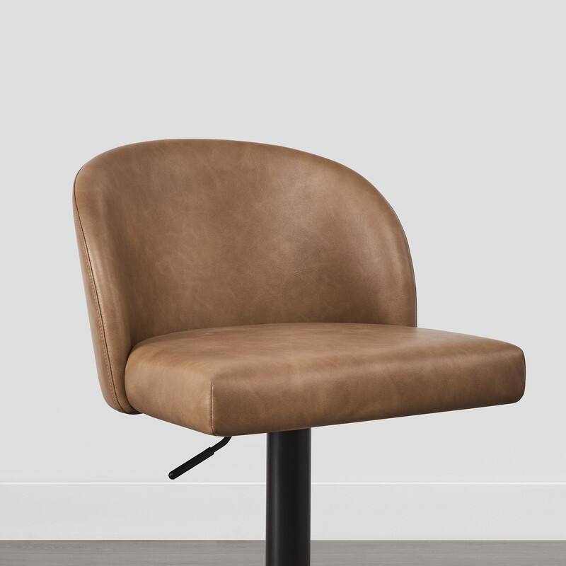 Spruce & Spring Charlotte Modern Adjustable Swivel Bar Stools Set with Arched Footrest