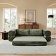preview thumbnail 17 of 25, Modern Chenille Convertible Sofa Bed Queen Size Split Back Design