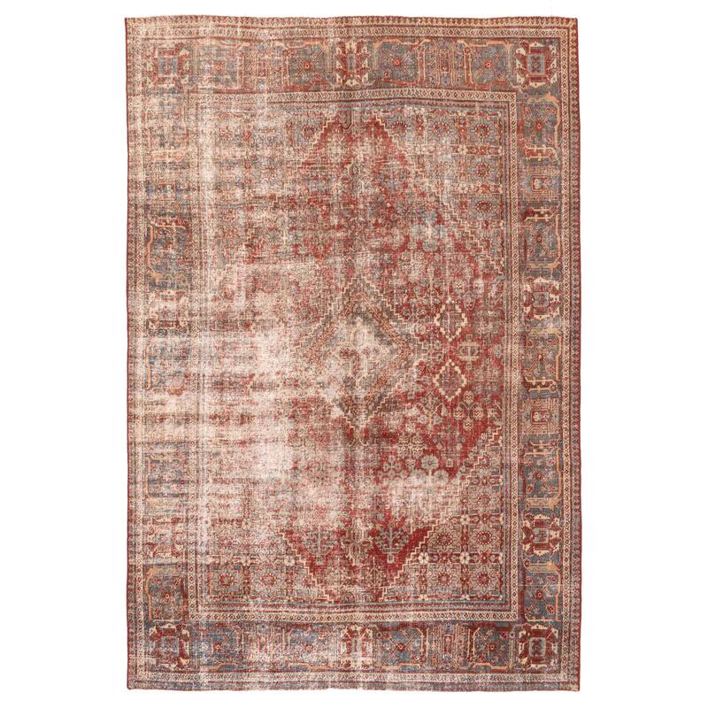 ECARPETGALLERY Hand-knotted Antalya Vintage Dark Red Wool Rug - 6'10 x 10'2