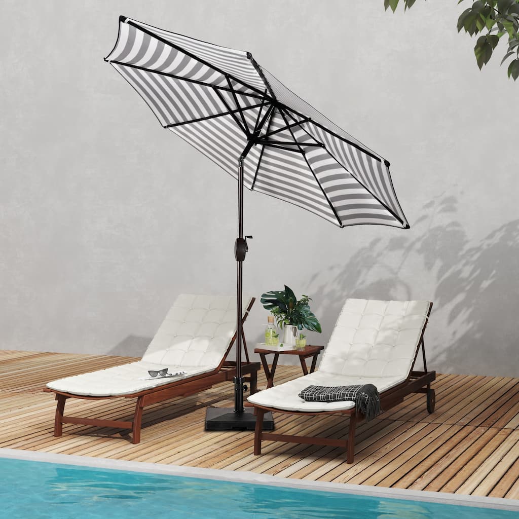 Brock 9-Foot Market Patio Umbrella with Concrete Base Weight Stand Included