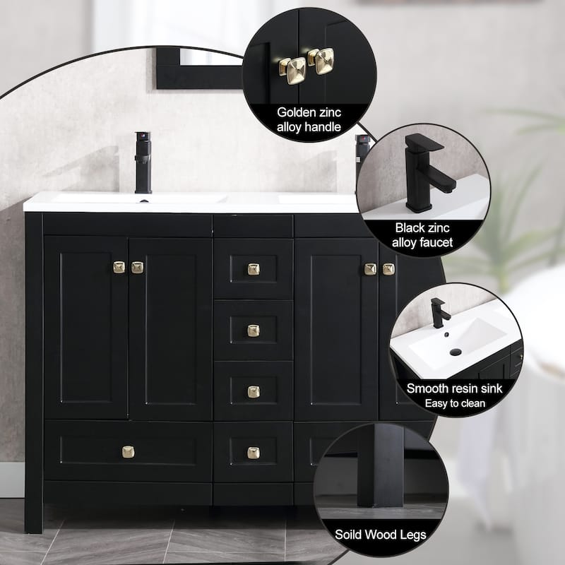 Bathroom Vanity Set W/Drop in Sink Faucet Cabinet Combo