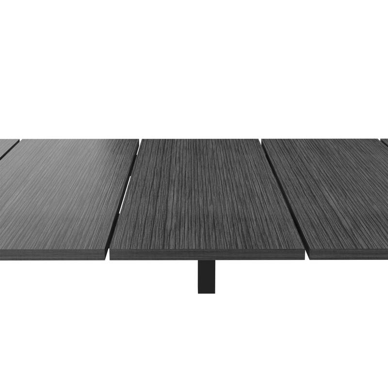 Twin Size Particle Board Panel Bed Base with Headboard and 3-Tier Shelves