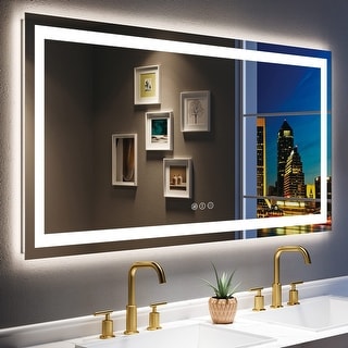 KIOTEE Super Bright Anti-fog LED Bathroom Mirror with Backlit and Front Lighting 3-Year Warranty