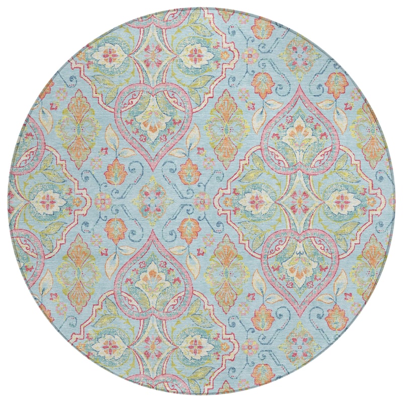Machine Washable Indoor/Outdoor Traditional Spades Chantille Rug