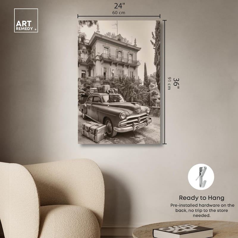 Pack Up the Car Canvas by Art Remedy, Gallery Wrapped