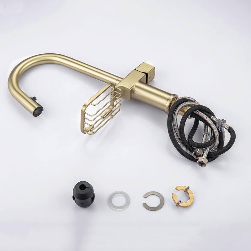 Modern Single Hole Stainless Steel High Arc Pull-Down Kitchen Faucet