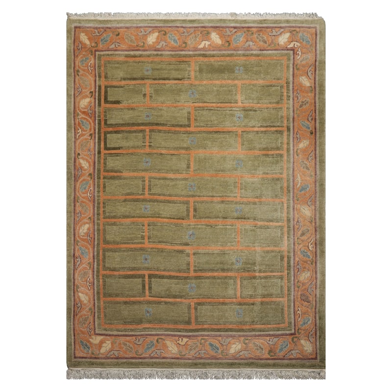 8'1''x11'4'' Hand Knotted Wool Mint Tibetan Mikhaelian Kohlberg Rug - 8' 1'' x 11' 4''