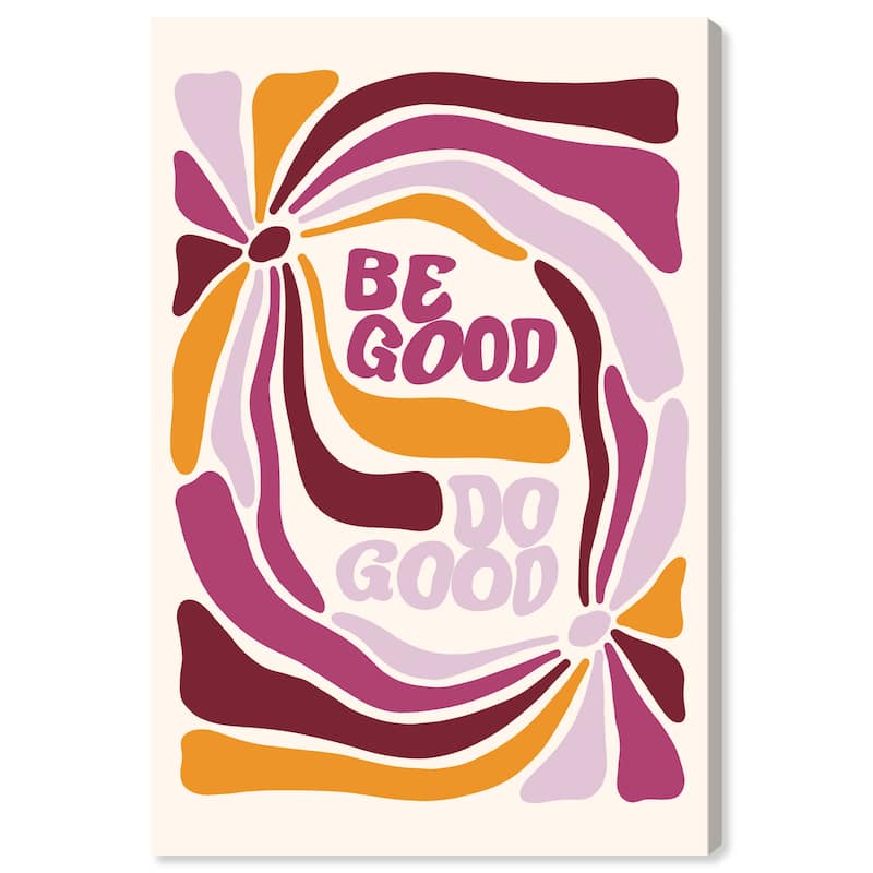 Wynwood Studio Canvas Typography and Quotes Be Good Do Good Floral Purple Modern & Contemporary Wall Art Canvas Print - 36 x 24