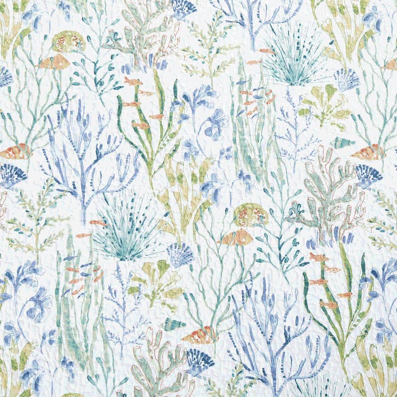 Coralie Sound Coastal Beach Cotton Quilt Set - Reversible and Machine Washable
