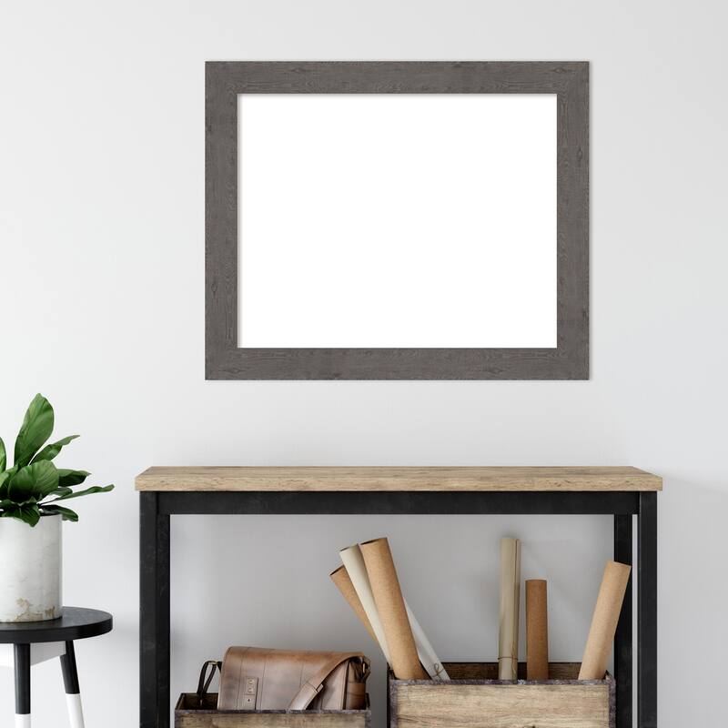 Amanti Art Rustic Plank Espresso Framed Dry Erase Magnetic Board