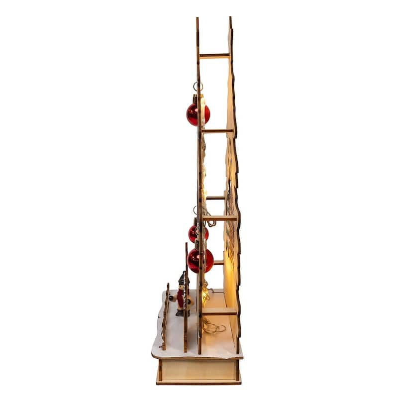 Kurt Adler 13-Inch Battery Operated LED Lighted Tree With Village Scene Table Piece