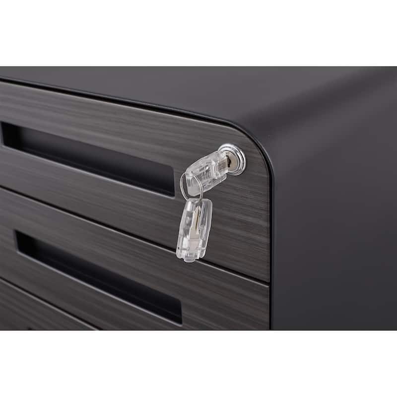 3 Drawer Mobile File Cabinet,Versatile Cabinet,5 Wheel Design Anti-Tilting Cold Rolled Steel Waterproof Moisture-Proof