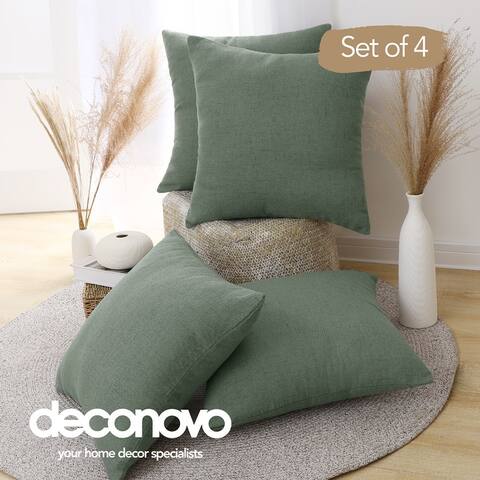 Deconovo Faux Linen Throw Pillow Covers 4 PCS(Cover Only)