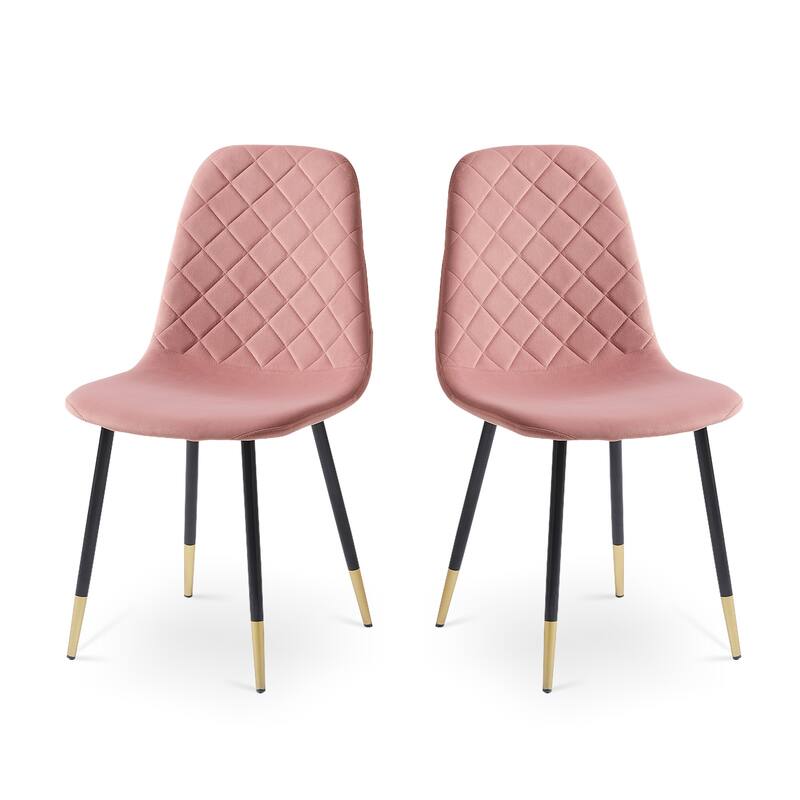 Tufted Accent Chairs with Golden Color Metal Legs
