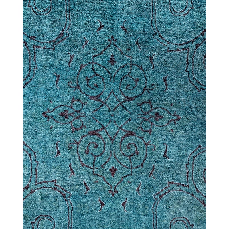 Contemporary Overdyed Wool Hand Knotted Area Rug - 6' 1" x 9' 7"