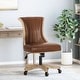 preview thumbnail 3 of 66, Coulee Upholstered Roll Back Swivel Office Chair by Christopher Knight Home - 24.75" L x 27.75" W x 35.50-40.00" H