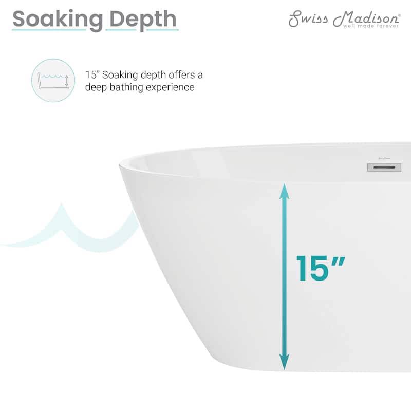 Swiss Madison SM-FB560 Manoir 60" Free Standing Acrylic Soaking Tub