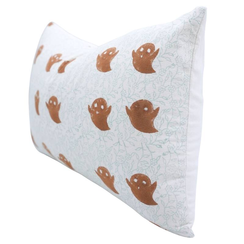Fabdivine Home Decorative Accent Green Cotton Cushion Case, Skeleton