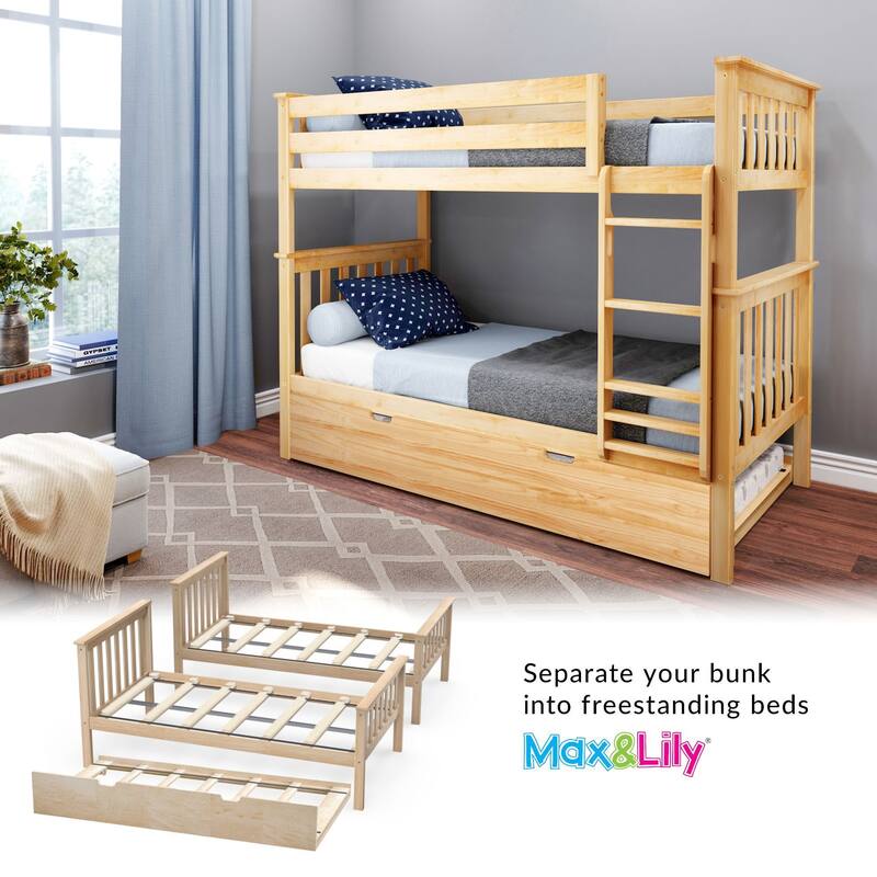 Max and Lily Twin over Twin Bunk Bed with Trundle
