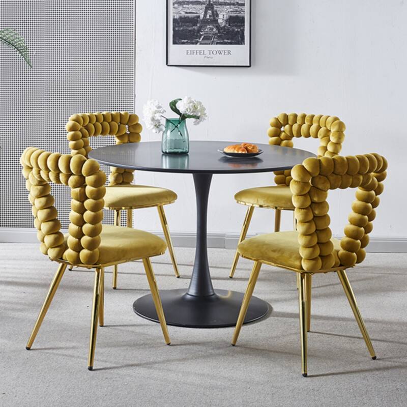 Modern chair(set of 2 ) with iron tube legs, soft cushions and comfortable backrest