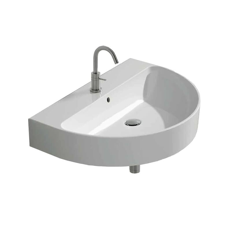 WS Bath Collections 19-11/16" Ceramic Wall Mounted / Vessel Bathroom - White