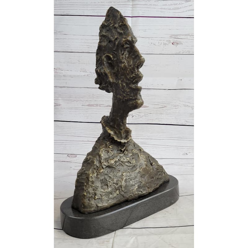 Alberto Giacometti Tall Thin Head Bronze Statue Sculpture Figure 14 Inches X 9 Inches