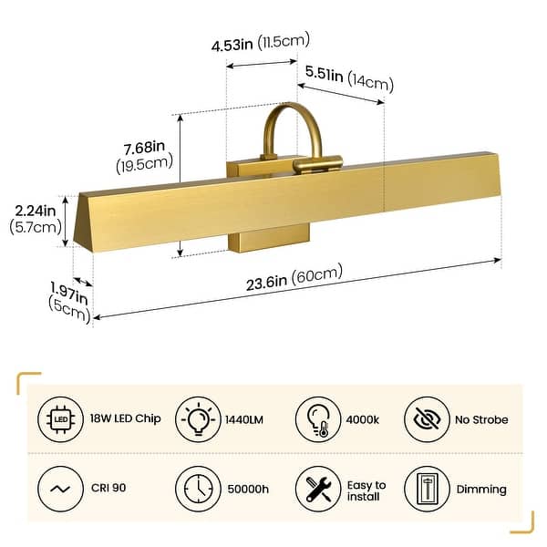 Dimmable Modern LED Bathroom Lighting Fixture Rotatable Bath Vanity