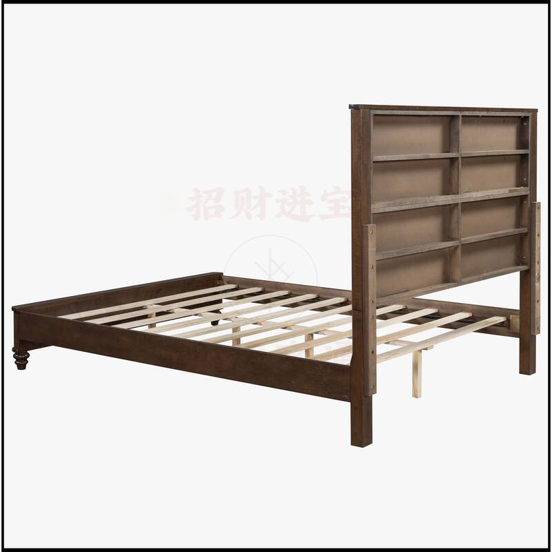 Queen Platform Bed Frame with Tall Headboard