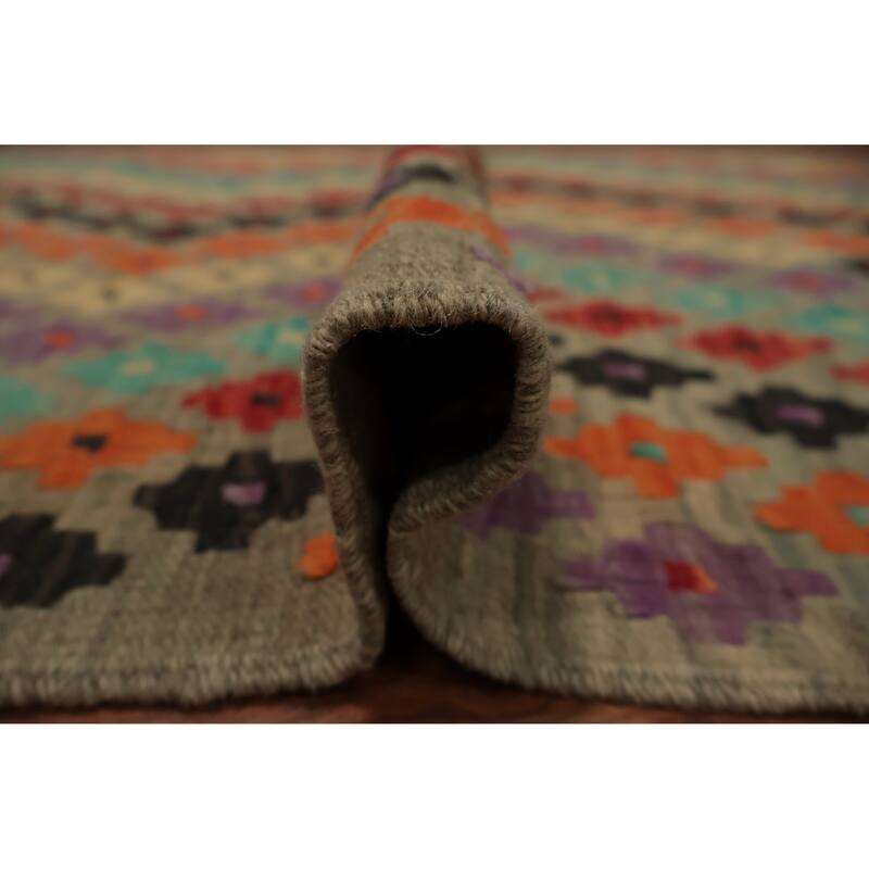 Hand Woven Oriental 100% Wool Carpet Southwestern All-Over Multi-Colored Kilim Area Rug - 5' 0'' X 3' 4''