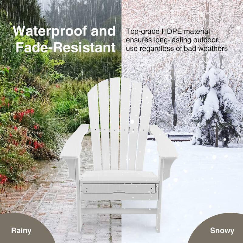 Costway 2 PCS Outdoor Patio HDPE Adirondack Chair Beach Seat - 29''x 53''x 37.5''