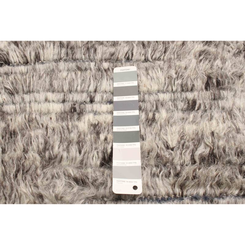 ECARPETGALLERY Hand-knotted Tangier Grey Wool Rug - 4'2 x 5'2