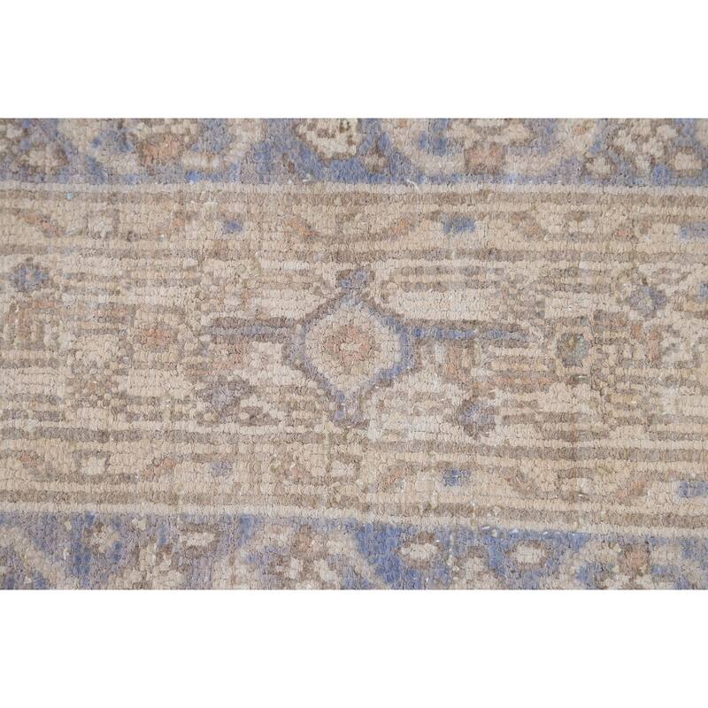 Vintage Distressed Geometric Hamedan Persian Area Rug Wool Handmade - 6'11" x 9'11"