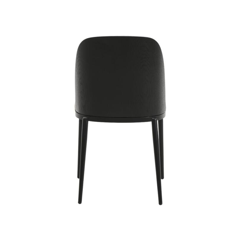 Dining Chair with Upholstered Seat Side Chair with MDF Wood Frame in Steel Set of 4