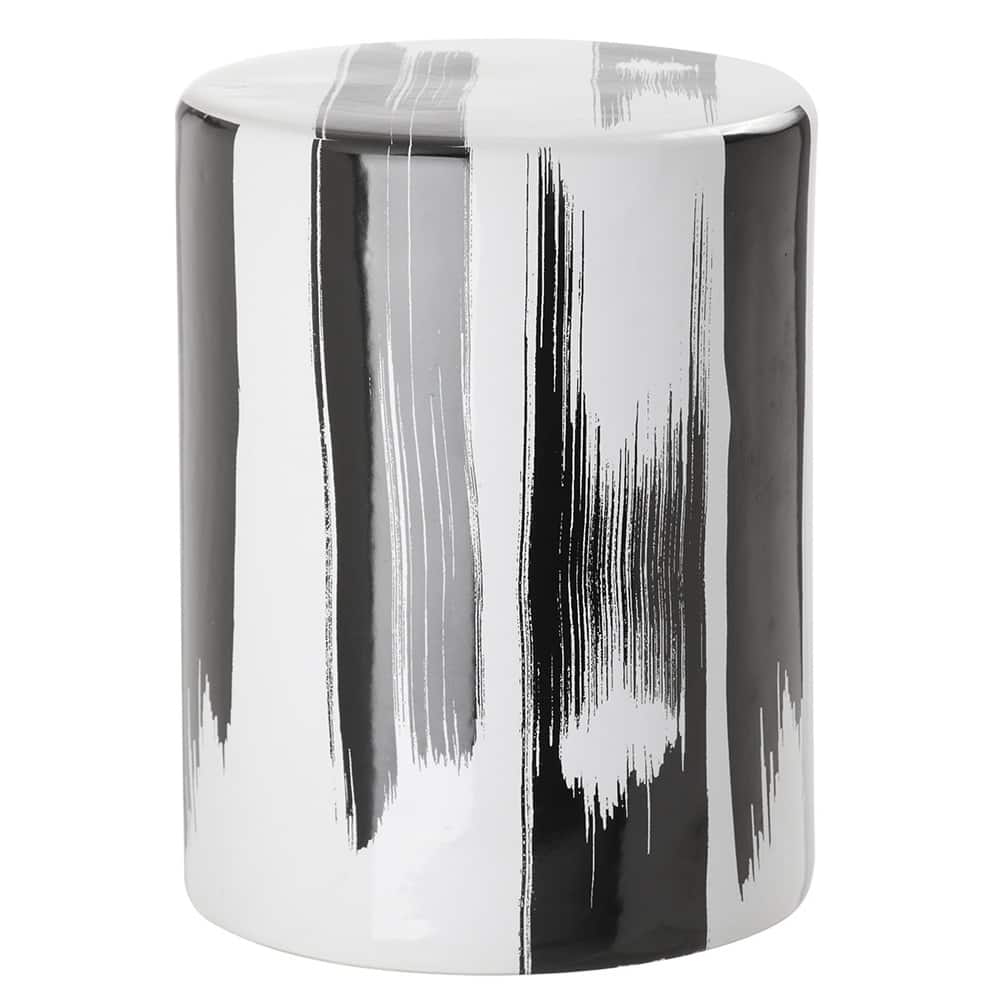 SAFAVIEH Radita Modern Abstract Black Ceramic Garden Stool