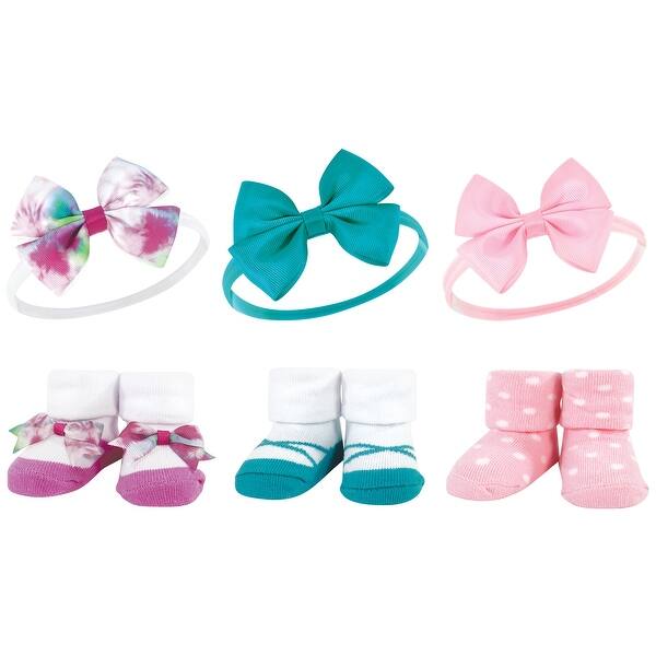 slide 1 of 1, Hudson Baby Infant Girls Headband and Socks Giftset, Tie-Dye, One Size - Tie-Dye Tie-Dye - One Size